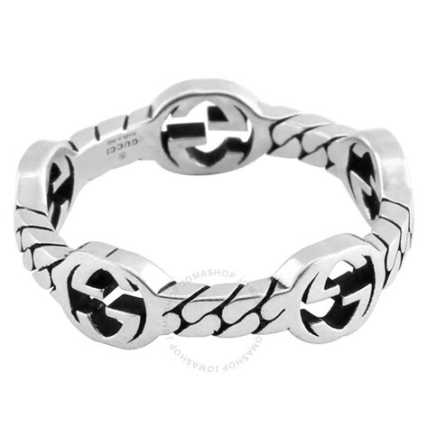 Gucci Gourmette Detail Interlocking G Ring .